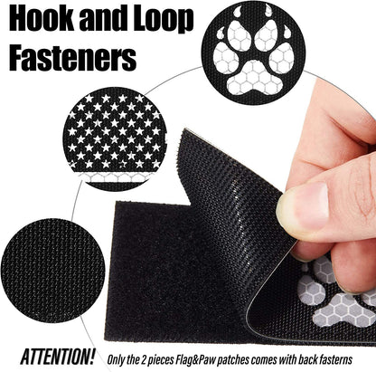 8 Pieces Reflective Service Dog Vest Patches Do Not Pet in Training Harness Removable Tactical Dog Vest Patches with Printed Paw(Classic Patterns,3 X 1.2 Inch)